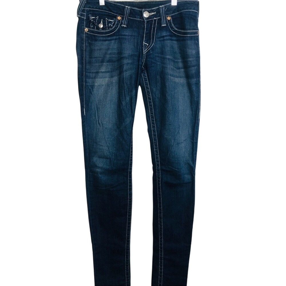 True‎ religion women's skinny jeans dark wash S 28